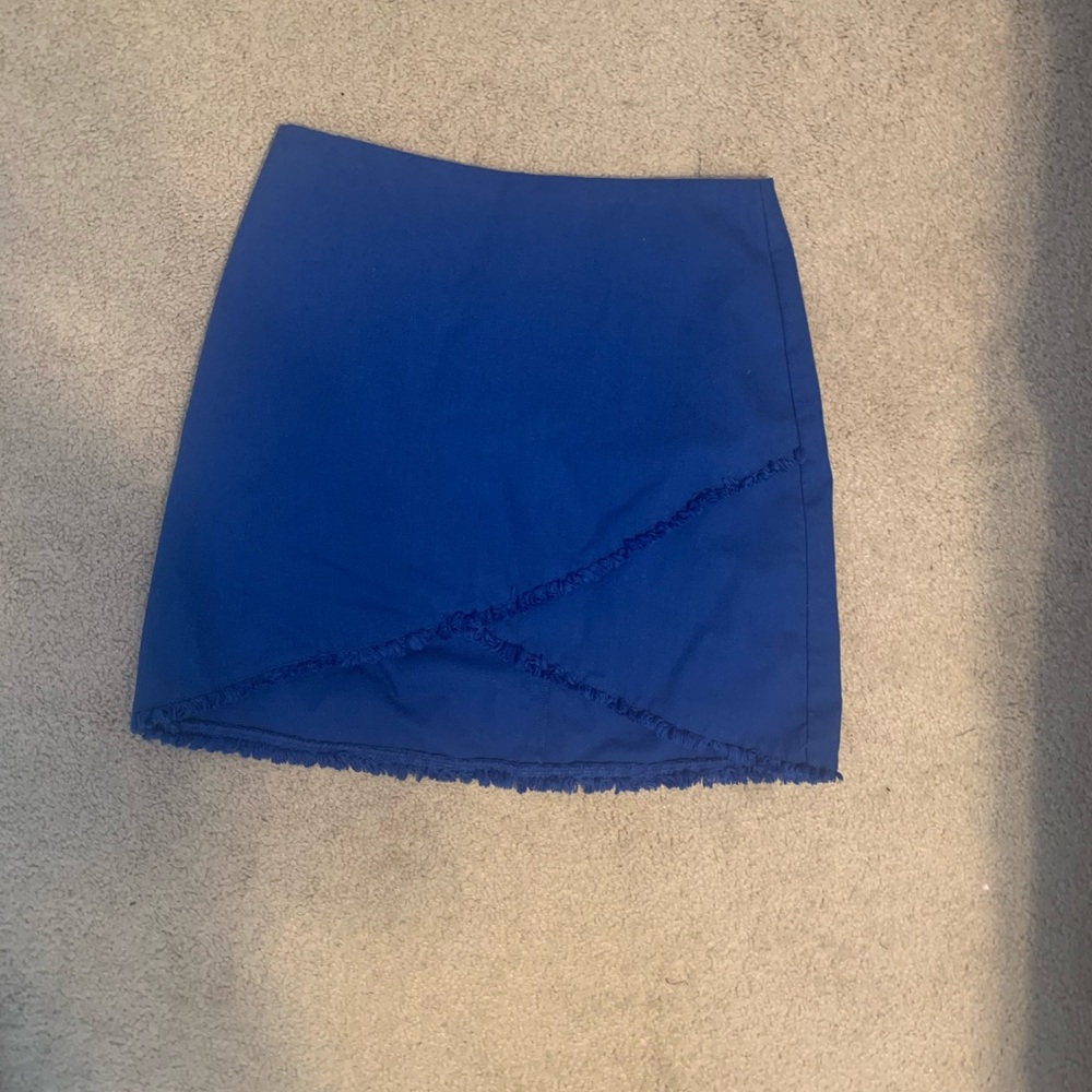 copper closet blue fringe skirt